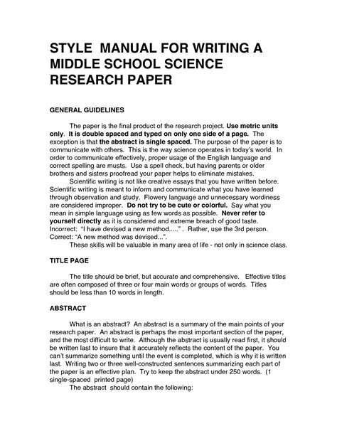 Full Download Middle School Research Paper Example 