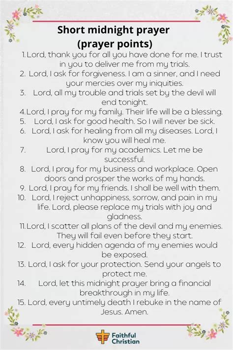 Midnight Prayer Points