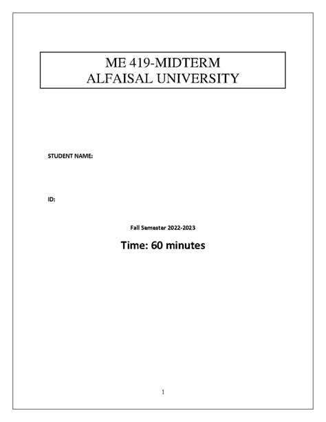 Midterm Fall Semester Exam Study Guide