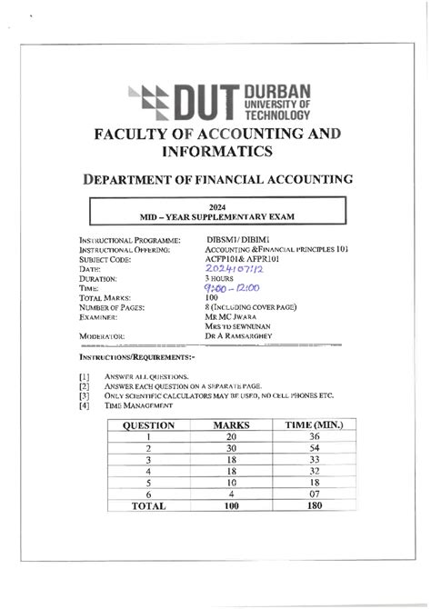 midyear exam accounting 2014