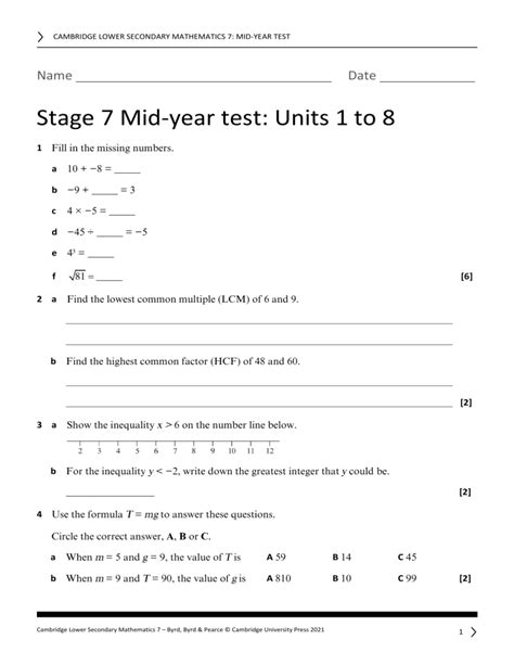 Midyis Test Papers Year 7