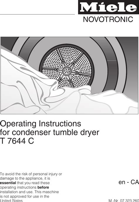 Miele Novotronic User Guide