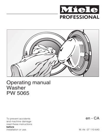 Miele Washer Manual