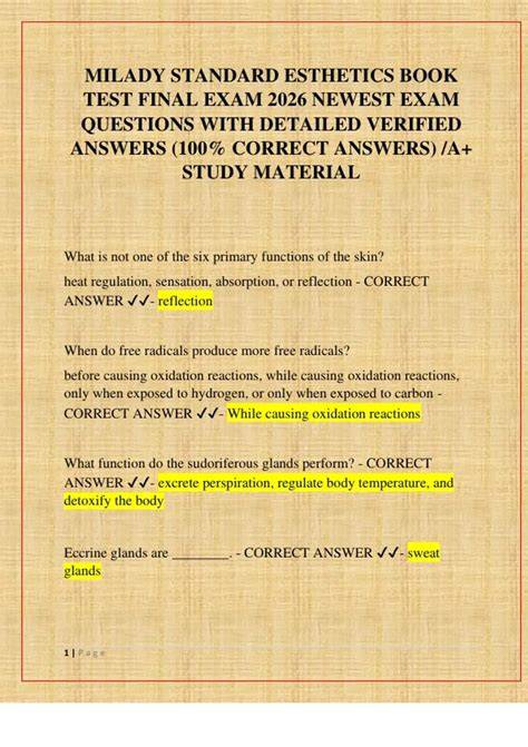 milady esthetics final test questions