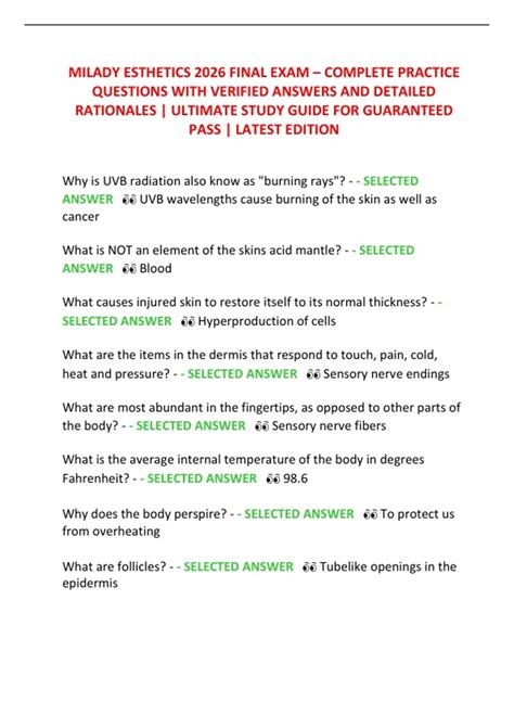 Milady Esthetics Study Guide