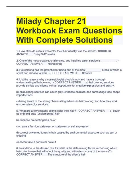 Full Download Milady Practical Workbook Answers 