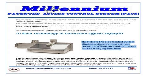 millennium patented access control Bids, RFP & Government …