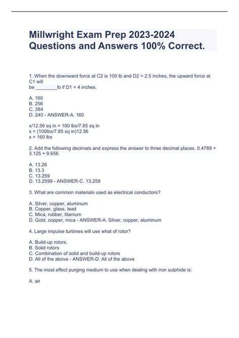 millwright apprenticeship aptitude test
