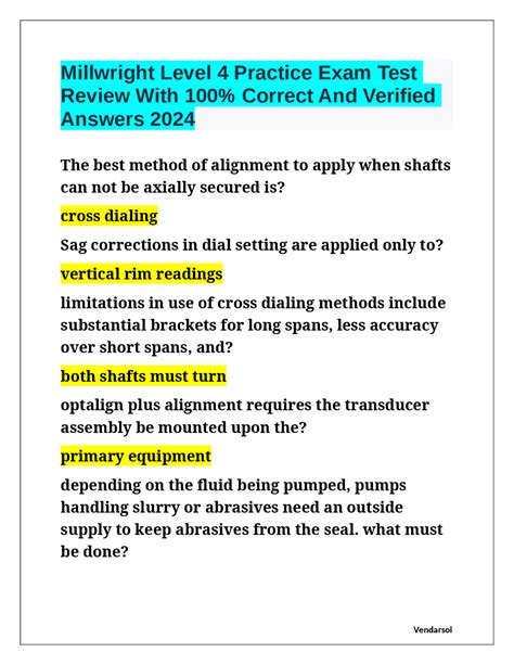 Millwright Aptitude Test