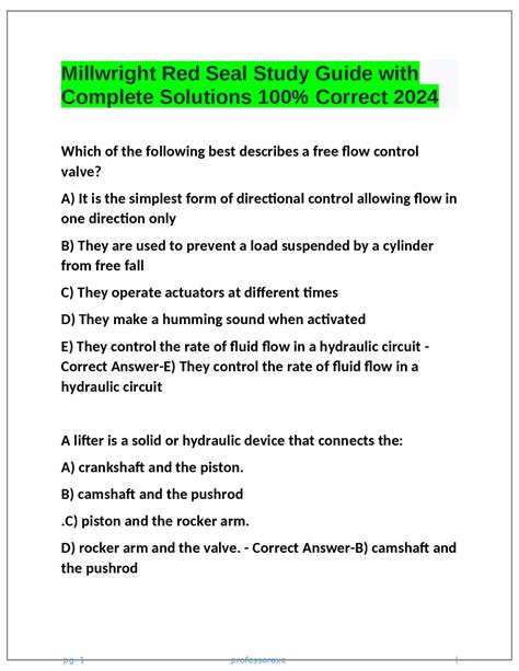Millwright Study Guide And Reference
