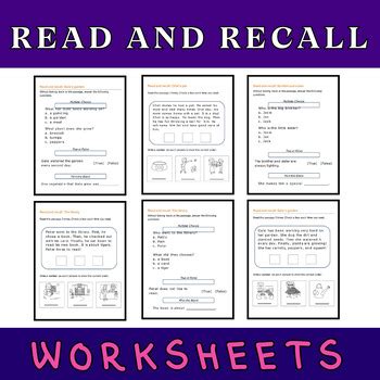 Mindful Reading Read And Recall Worksheets Tpt Read And Recall Worksheet - Read And Recall Worksheet