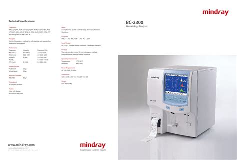 Mindray User Manual Bc 2300