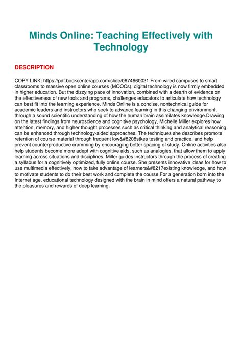 minds online teaching effectively with technology