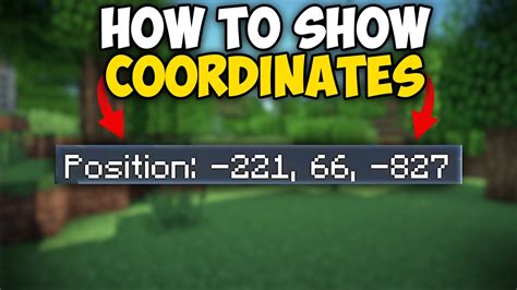minecraft how to show coordinates