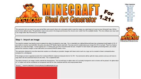 Minecraft Pixel Art Generator