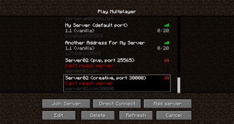 minecraft server list
