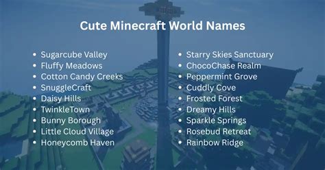 Minecraft World Names