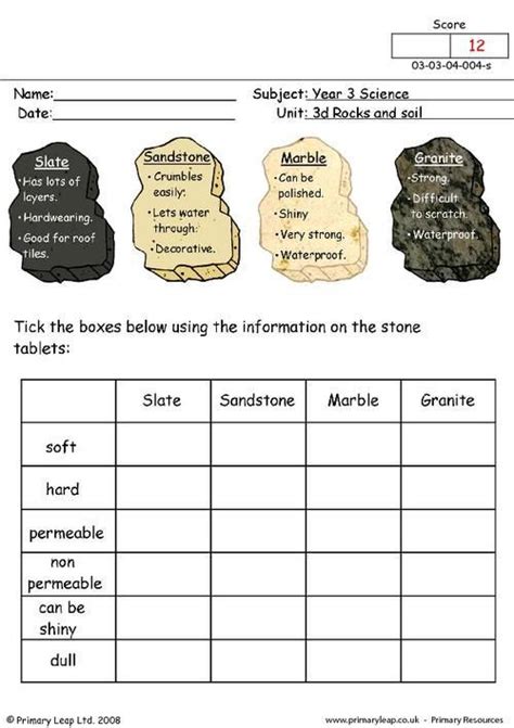 Mineral Identification Worksheet With Earth Rocks Quick Quiz Worksheet Science Rocks Grade 2 - Worksheet Science Rocks Grade 2