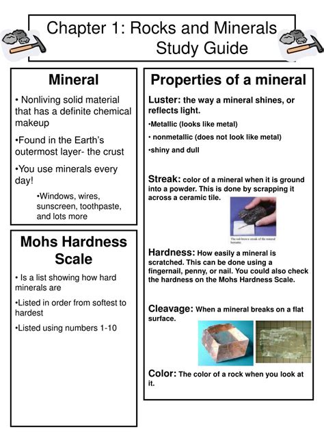 Download Minerals Study Guide 