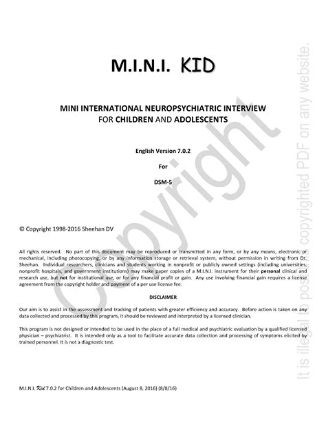 mini international neuropsychiatric interview kid pdf