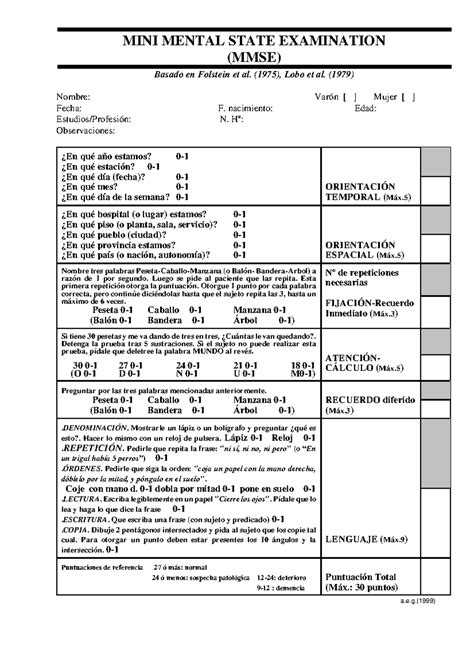 Mini Mental Test