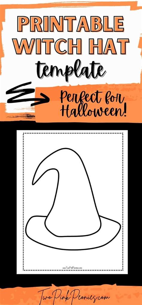 Mini Witch Hat And Printable Template For Halloween Witch Hat Cut Out Template - Witch Hat Cut Out Template