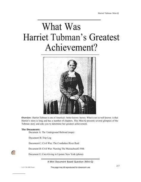 Full Download Mini Q Harriet Tubman Document A Answers 