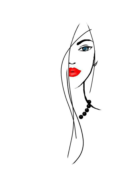 Minimalist Simple Line Art Beautiful Woman Stock Vector Gambar Simple Tapi Estetik - Gambar Simple Tapi Estetik
