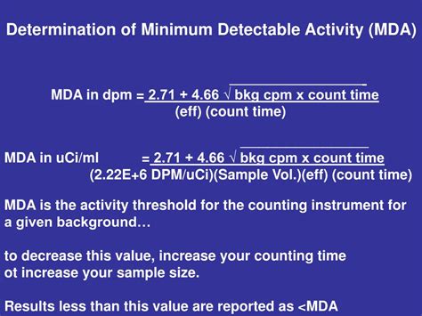 Minimum Detectable Activity