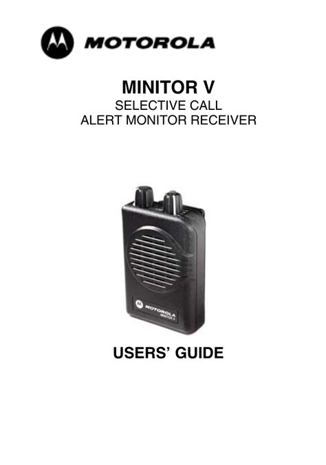 Read Minitor V Manual 