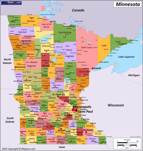minnesota on a map