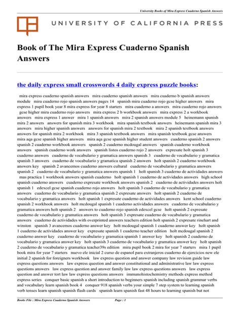 Read Online Mira Cuaderno Spanish Answers 