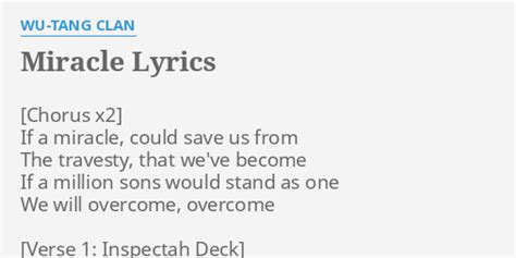 Miracle Lyrics Wu