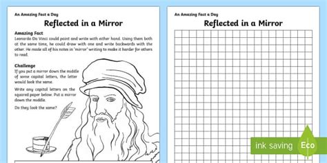 Mirror Reflections Worksheet Teacher Made Twinkl Mirror Mirror Worksheet - Mirror Mirror Worksheet