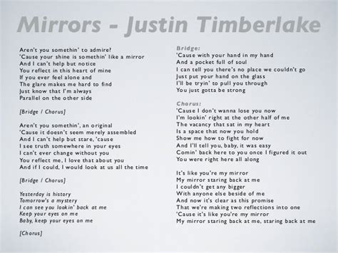Mirrors Jt Lyrics