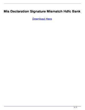 Read Mis Declaration Signature Mismatch Hdfc Bank 