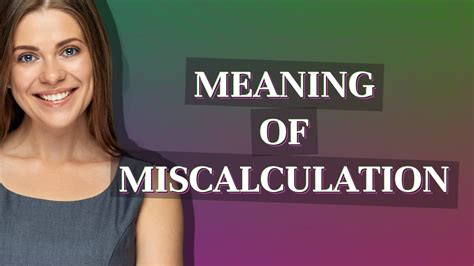 miscalculations: meaning, translation - WordSense