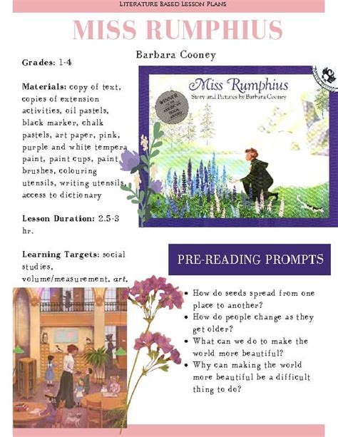 Miss Rumphius Lesson Plans