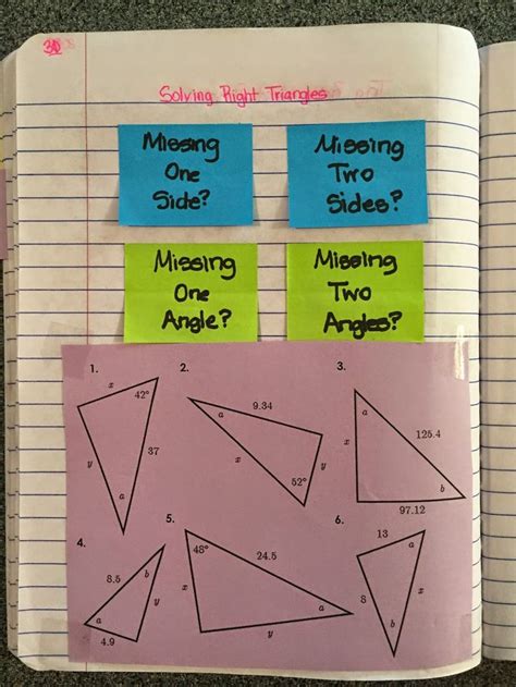 misscalcul8 Trig Unit 2 Right Triangle Trig Interactive Notebook