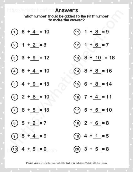 Missing Addend Sums No More Than 20 Exercise Missing Addend Worksheets Second Grade - Missing Addend Worksheets Second Grade