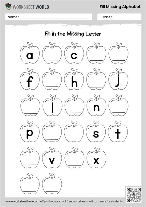 Missing Alphabet Worksheet