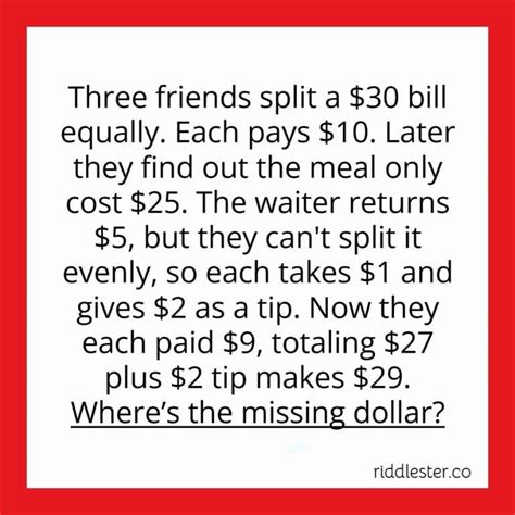 Missing Dollar Riddle Answer