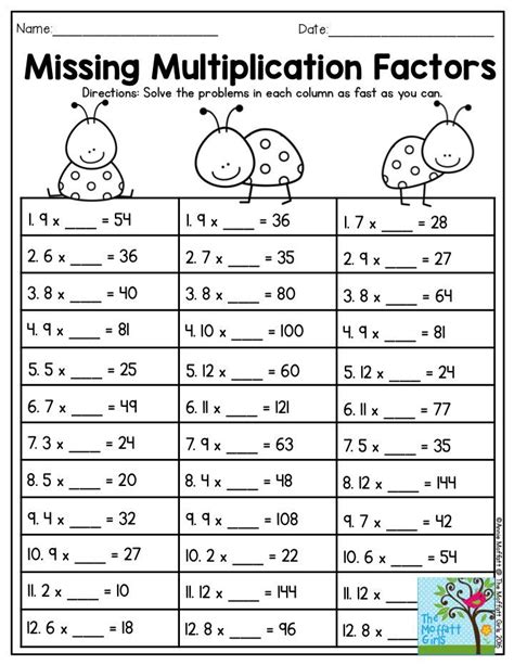 Missing Factors Third Grade Math Worksheets Biglearners Missing Factors Worksheet - Missing Factors Worksheet