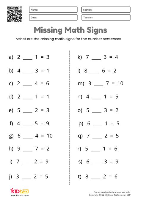 Missing Maths Signs Plus Or Minus Printable Worksheets Minus Worksheet For Grade 1 - Minus Worksheet For Grade 1