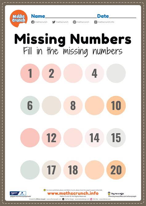 Missing Number Worksheet   Missing Number Worksheets K5 Learning - Missing Number Worksheet