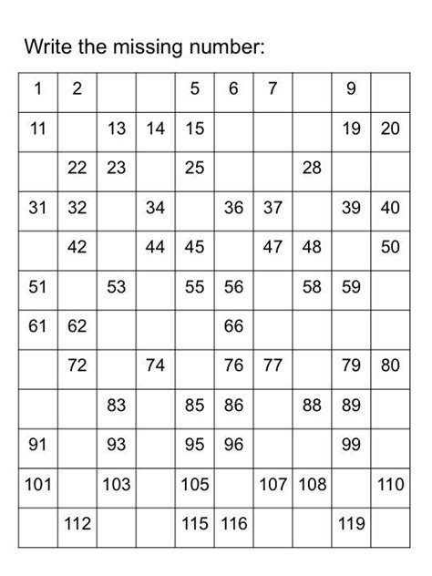 Missing Numbers 110 Worksheets Learny Kids Missing Numbers 110 - Missing Numbers 110