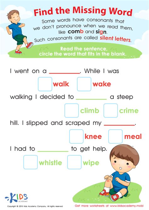 Missing Words Worksheet   Find The Missing Word Worksheets - Missing Words Worksheet