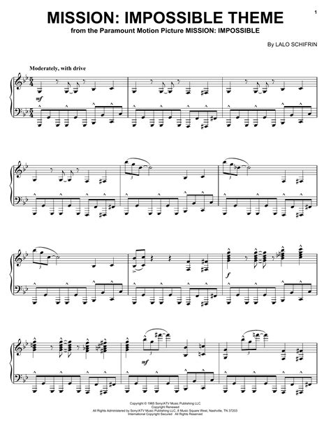 Mission Impossible Theme Piano Sheet Music