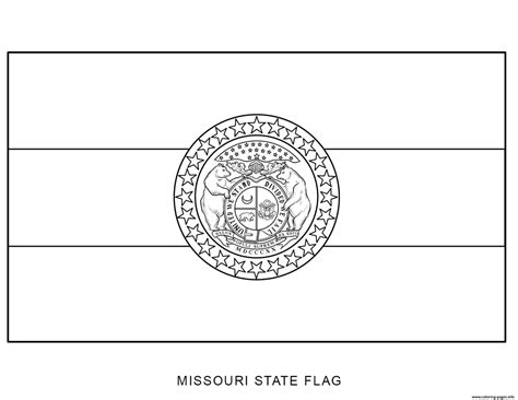 Missouri State Flag Coloring Page   Usa Printables Missouri State Flag State Of Missouri - Missouri State Flag Coloring Page