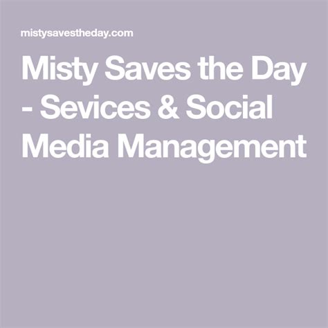 Misty Saves The Day Social Media Managers Photography I Saved The Day - I Saved The Day
